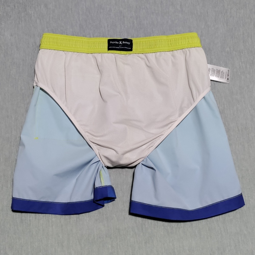 Psycho Bunny Mens Malta Hydrochromic Swim Trunk Size Small Wild Lime Brief Liner - Picture 8 of 15